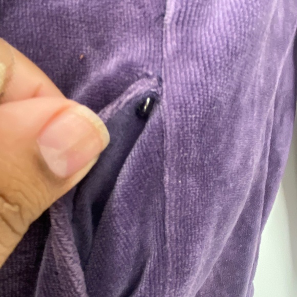 Vintage American Twisted Heart Velour Jacket Y2K Style – dark purple Size M - Picture 6 of 7